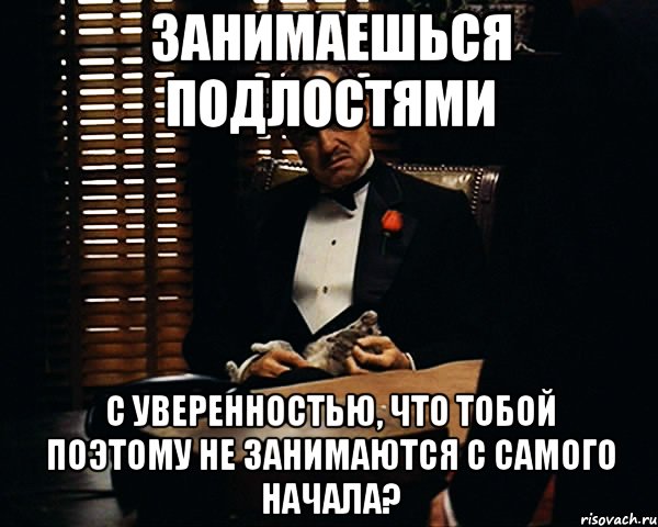 занимаешься подлостями с уверенностью, что тобой поэтому не занимаются с самого начала?, Мем Дон Вито Корлеоне