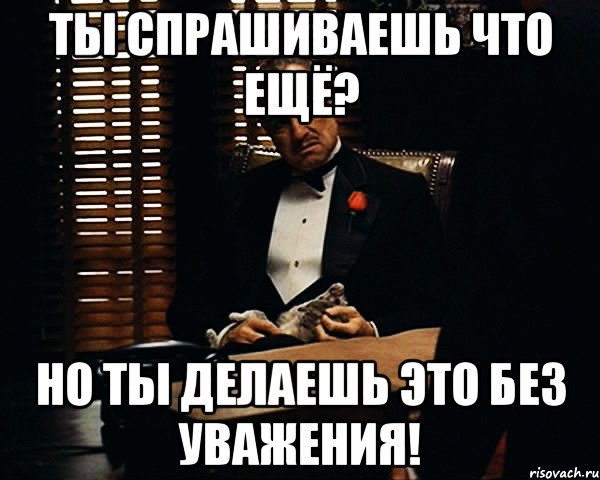 Ты спрашиваешь что ещё? Но ты делаешь это без уважения!, Мем Дон Вито Корлеоне