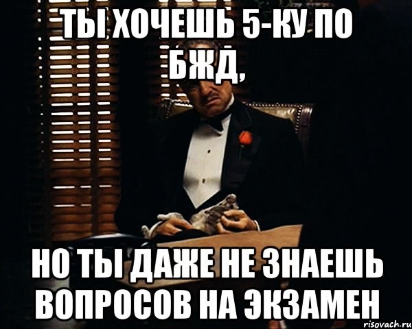 Ты хочешь 5-ку по БЖД, но ты даже не знаешь вопросов на экзамен, Мем Дон Вито Корлеоне