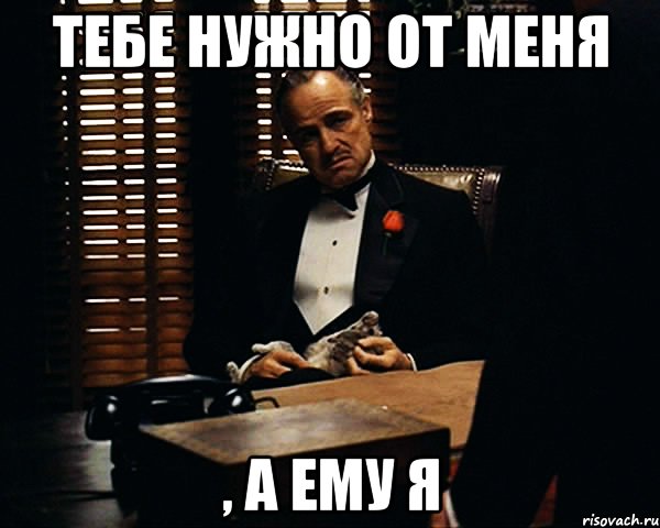 тебе нужно от меня , а ему я, Мем Дон Вито Корлеоне