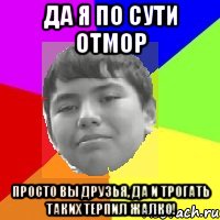 Да я по сути отмор Просто вы друзья, да и трогать таких терпил жалко!