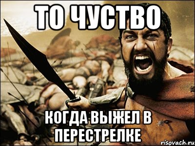 То чуство Когда выжел в перестрелке, Мем Это Спарта