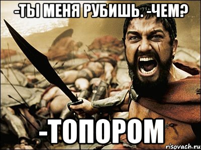 -ты меня рубишь. -чем? -топором, Мем Это Спарта