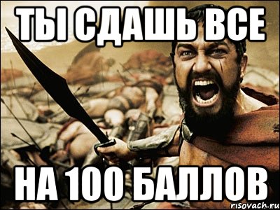 Ты сдашь все на 100 баллов, Мем Это Спарта