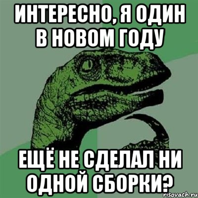 Интересно, я один в Новом году ещё не сделал ни одной сборки?, Мем Филосораптор