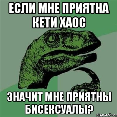 Если мне приятна Кети Хаос Значит мне приятны бисексуалы?, Мем Филосораптор