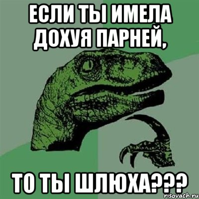 если ты имела дохуя парней, То ты шлюха???, Мем Филосораптор