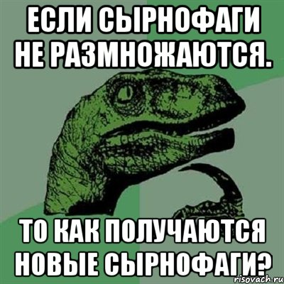 Если сырнофаги не размножаются. То как получаются новые сырнофаги?, Мем Филосораптор