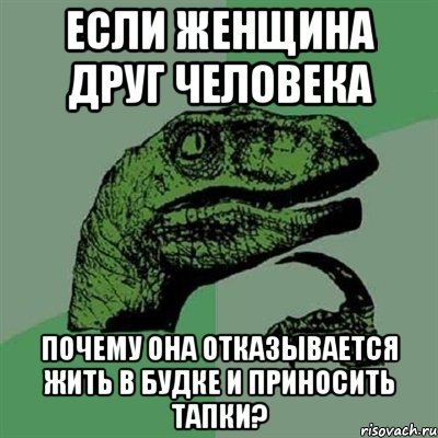 Если женщина друг человека Почему она отказывается жить в будке и приносить тапки?, Мем Филосораптор