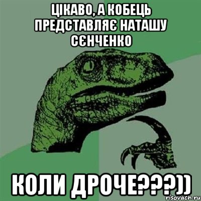 цікаво, а кобець представляє наташу сєнченко коли дроче???)), Мем Филосораптор