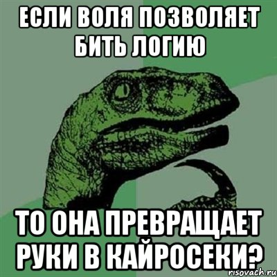 если воля позволяет бить логию то она превращает руки в кайросеки?, Мем Филосораптор