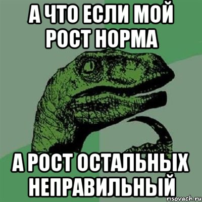 А что если мой рост норма А рост остальных неправильный, Мем Филосораптор