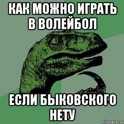 Как можно играть в волейбол если Быковского нету, Мем Филосораптор