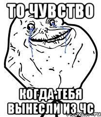 ТО ЧУВСТВО КОГДА ТЕБЯ ВЫНЕСЛИ ИЗ ЧС, Мем Forever Alone