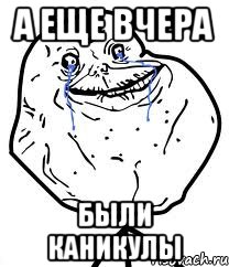 а еще вчера были каникулы, Мем Forever Alone