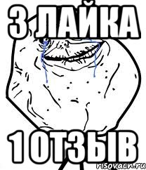 3 лайка 1 отзыв, Мем Forever Alone