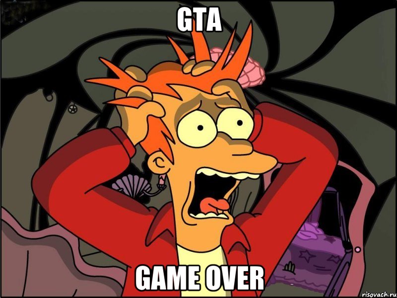 GTA Game over, Мем Фрай в панике