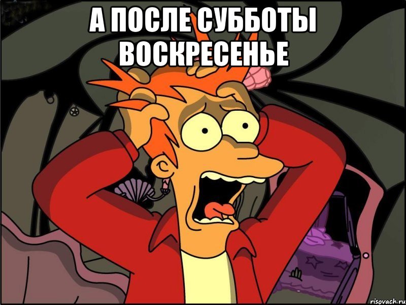 А после субботы воскресенье , Мем Фрай в панике