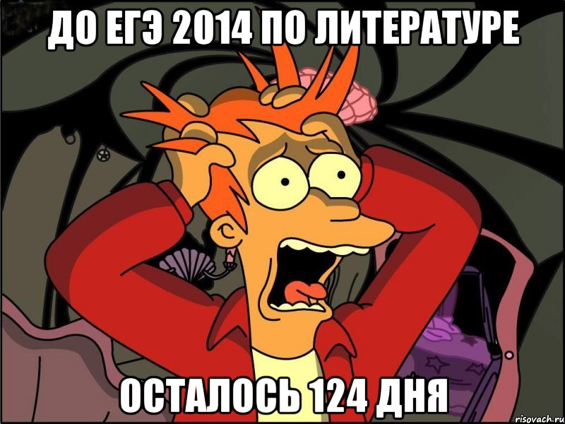 до егэ 2014 по литературе осталось 124 дня, Мем Фрай в панике