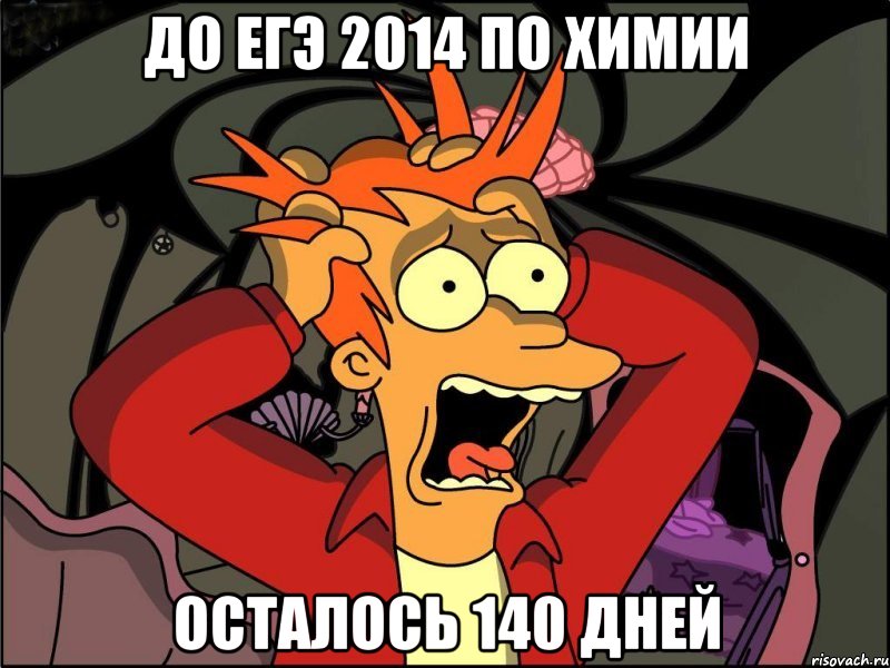 до егэ 2014 по химии осталось 140 дней, Мем Фрай в панике