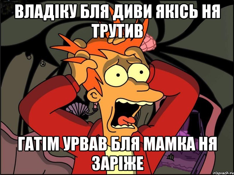 владіку бля диви якісь ня трутив гатім урвав бля мамка ня заріже, Мем Фрай в панике