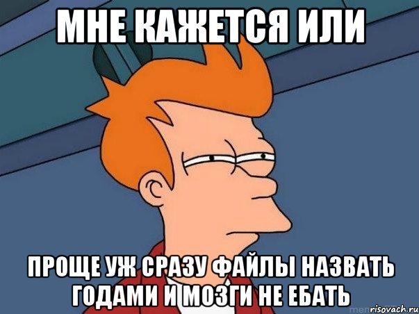 Мне кажется или проще уж сразу файлы назвать годами и мозги не ебать, Мем  Фрай (мне кажется или)