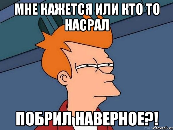 Мне кажется или кто то насрал Побрил наверное?!, Мем  Фрай (мне кажется или)