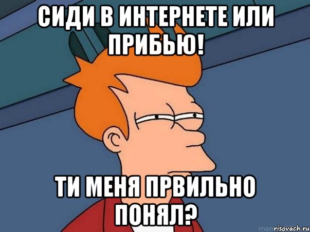 Сиди в интернете или прибью! Ти меня првильно понял?, Мем  Фрай (мне кажется или)