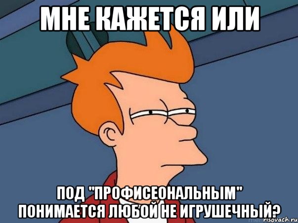 Мне кажется или под "профисеональным" понимается любой не игрушечный?, Мем  Фрай (мне кажется или)