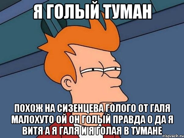 я голый туман похож на сизенцева голого от галя малохуто ой он голый правда о да я витя а я галя и я голая в тумане, Мем  Фрай (мне кажется или)