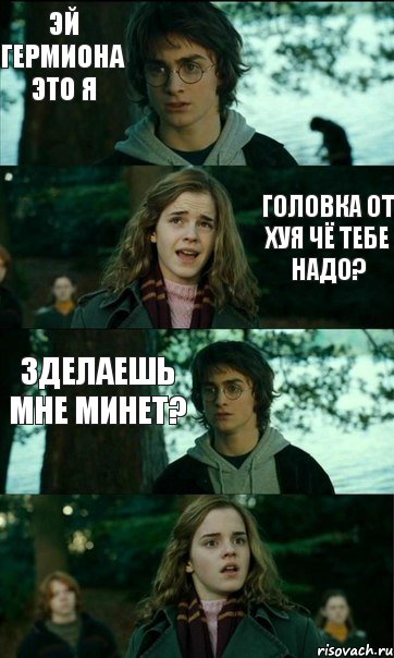 эй гермиона это я  головка от хуя чё тебе надо? зделаешь мне минет?, Комикс Разговор Гарри с Гермионой