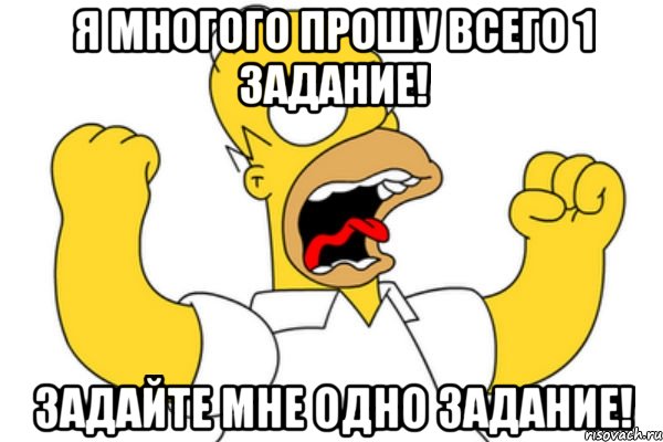 я многого прошу всего 1 задание! задайте мне одно задание!, Мем Разъяренный Гомер