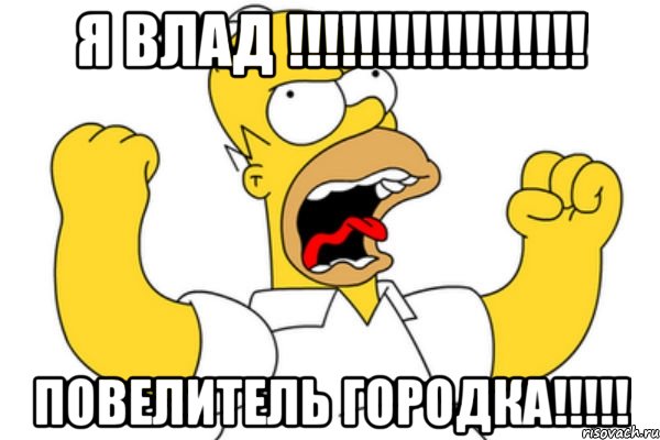 Я ВЛАД !!!!!!!!!!!!!!!!! ПОВЕЛИТЕЛЬ ГОРОДКА!!!!!, Мем Разъяренный Гомер