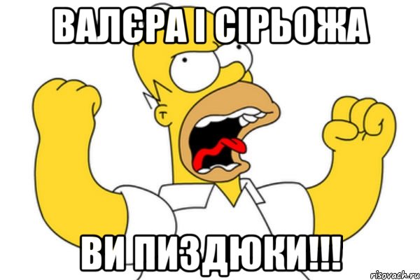 ВАЛЄРА І СІРЬОЖА ВИ ПИЗДЮКИ!!!, Мем Разъяренный Гомер