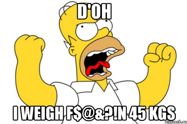 D'oh I weigh f$@&?!n 45 kgs, Мем Разъяренный Гомер