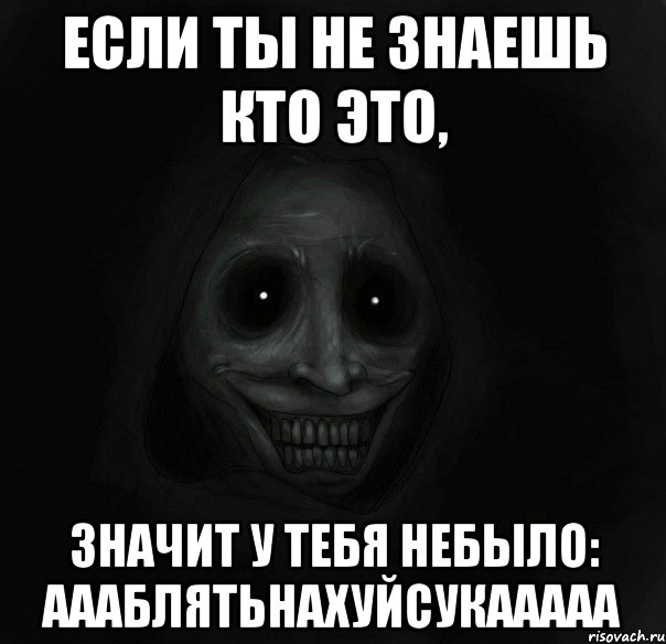 Если ты не знаешь кто это, значит у тебя небыло: аааблятьнахуйсукааааа, Мем Ночной гость