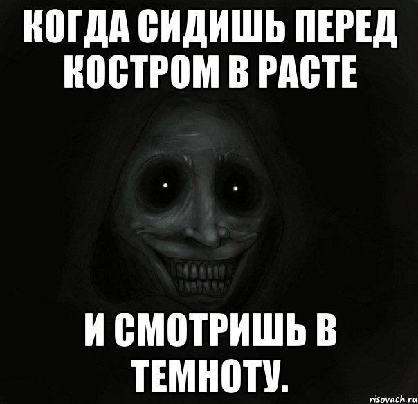 Когда сидишь перед костром в расте и смотришь в темноту., Мем Ночной гость