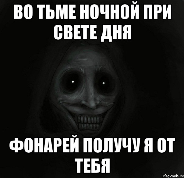 Во тьме ночной при свете дня Фонарей получу я от тебя, Мем Ночной гость