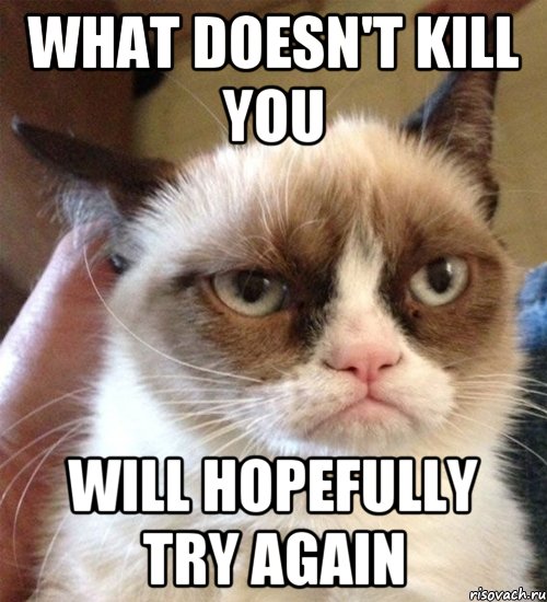 WHAT DOESN'T KILL YOU WILL HOPEFULLY TRY AGAIN