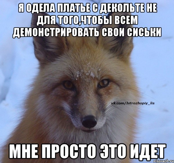 Я одела платье с декольте не для того,чтобы всем демонстрировать свои сиськи Мне просто это идет
