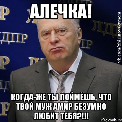 АЛЕЧКА! Когда-же ты поймёшь, что твой муж АМИР безумно любит тебя?!!!, Мем Хватит это терпеть (Жириновский)