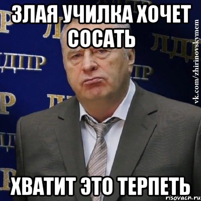 Злая училка хочет сосать Хватит это терпеть, Мем Хватит это терпеть (Жириновский)
