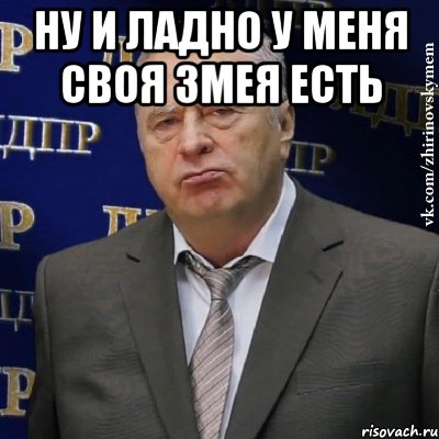 ну и ладно у меня своя змея есть , Мем Хватит это терпеть (Жириновский)