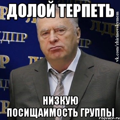 Долой терпеть Низкую посищаимость группы, Мем Хватит это терпеть (Жириновский)