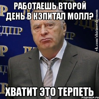 Работаешь второй день в Кэпитал Молл? Хватит это терпеть, Мем Хватит это терпеть (Жириновский)