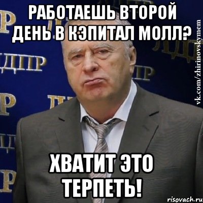 Работаешь второй день в Кэпитал Молл? Хватит это терпеть!, Мем Хватит это терпеть (Жириновский)