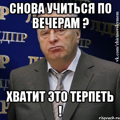 Снова учиться по вечерам ? Хватит это терпеть !, Мем Хватит это терпеть (Жириновский)