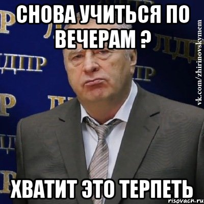 Снова учиться по вечерам ? Хватит это терпеть, Мем Хватит это терпеть (Жириновский)