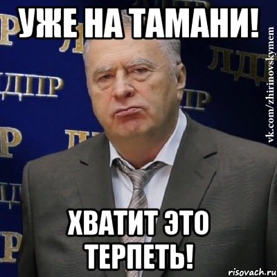 Уже на Тамани! Хватит это терпеть!, Мем Хватит это терпеть (Жириновский)