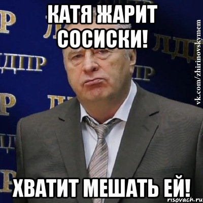 катя жарит сосиски! хватит мешать ей!, Мем Хватит это терпеть (Жириновский)